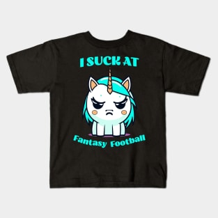 I suck at Fantasy Football Unicorn Kids T-Shirt